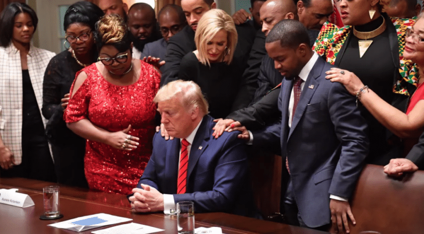 Trump praying